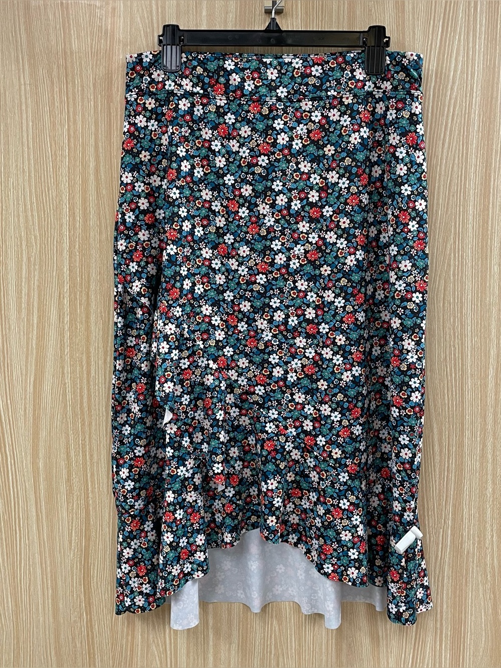 Lands' End Black Floral Skirt Size 10-12